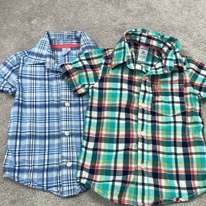 Toddler Boys Size 2T Plaid Collared Short-Sleeve Shirts